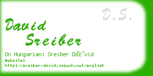 david sreiber business card
